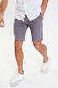 Threadbare Grey Cotton Slim Fit Chino Shorts With Stretch
