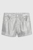 Gap Silver High Rise Metallic Denim Shorts