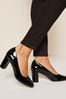 Friends Like These Black Wide FIt Block Mid Heel Patent Court