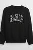 Gap Black Logo Crew Neck Sweatshirt