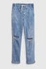 Gap Light Wash Blue High Waisted Utility Ripped Mom Jeans