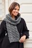 Lipsy Dark Grey Cosy Oversize Cable Knit Scarf