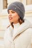 Lipsy Grey Super Soft Eyelash Beanie Hat