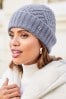 Lipsy Blue Super Soft Knitted Hatch Beanie Hat