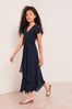 Lipsy Navy Embellished Flutter Sleeve Occasion Maxi Dress - Teen