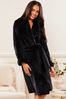 Lipsy Black Shawl Collar Super Soft Dressing Gown