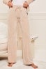 Lipsy Pink Velour Tie Front Wide Leg Trousers