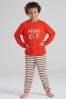 Loungeable Red 'Kids 'Mini Elf' Long Sleeve And Long Pant Pyjama Set