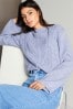 Lipsy Blue Oversized Cable Knit Jumper