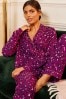 Love & Roses Berry Leopard Super Soft Button Through Pyjamas