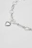 Lipsy Jewellery Silver Chunky Puff Heart Pendant Necklace