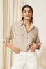 Friends Like These Cream Long Sleeve Utility Style Button Through Shirt, Regular