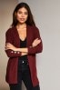 Lipsy Berry Red Button Ribbed Cardigan