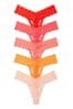 Victoria's Secret Red/Pink/Orange Thong 5 Multipack Knickers, Thong