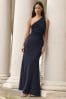 Lipsy Navy Blue Petite Bridesmaid Multiway Fabric Mix Maxi Dress, Petite