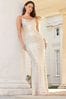 Lipsy Paige Brautjungfernkleid mit Trägern, Pailletten und Wasserfalldesign, Regulär
