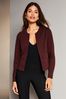 Lipsy Berry Red Cropped Collarless Blazer Jacket