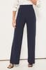 Lipsy Blue Skinny Fit Stretch Jeans High Waist Wide Leg Tailored Trousers, Regular