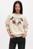 Gap Beige Disney Graphic Crew Neck Sweatshirt