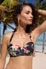 Love & Roses Navy Tropical Balconette Bikini Top, Balconette