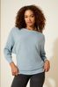 Friends Like These Blue Batwing Knitted Off The Shoulder Jumper