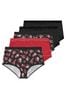 Yours Curve Red Full Briefs 5 Pack
