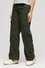 Superdry Green Low Rise Wide Leg Cargo Trousers