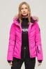 Superdry Pink Ski Luxe Puffer Jacket