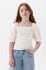 Gap White Puff Sleeve Square Neck Smocked Top (4yrs-13yrs)