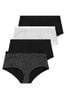 Yours Curve Black 4 Pack Cotton Stretch Full Briefs