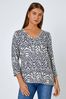 Roman Grey Soft Touch Animal Stretch Top