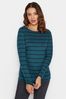 Long Tall Sally Blue Long Sleeve Stripe T-Shirt