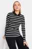 Long Tall Sally Black Polo Zip Up Long Sleeve Top