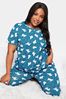 Yours Curve Green Tapered Pyjamas Set