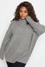 Yours Curve Grey Mixed Ribbed Jumper