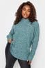 YOURS LUXURY Curve Blue Ribbed Jumper