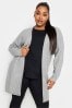 Yours Curve Grey All Over Ribbed Edge To Edge Cardigan