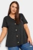 Yours Curve Black Limited Ribbed Swing Top