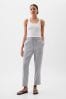 Gap Grey Linen Cotton Pull On Taper Trousers