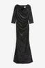 Gina Bacconi Whitney Velvet Sparkle Maxi Black Dress