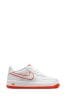 Nike Distance White/Red Air Force 1 Youth Trainers