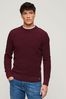 Superdry Red Textured Crew Knit Jumper