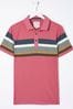 FatFace Pink Perranporth Chest Stripe Polo Shirt