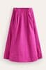 Purple Boden Isabella Cotton Sateen Midi Skirt