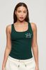 SUPERDRY Green Athletic Essential Ribbed Vest Top