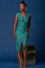 Jolie Moi Sequin Wrap Slit Pencil Dress