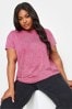 Yours Curve Pink Placement Print T-Shirt