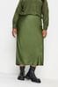 Yours Curve Green Bias Cut Skirt