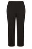 Yours Curve Black Elasticated Stretch Straight Leg Trousers