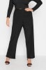Yours Curve Black Pull On Straight Leg Stretch stretch Trousers